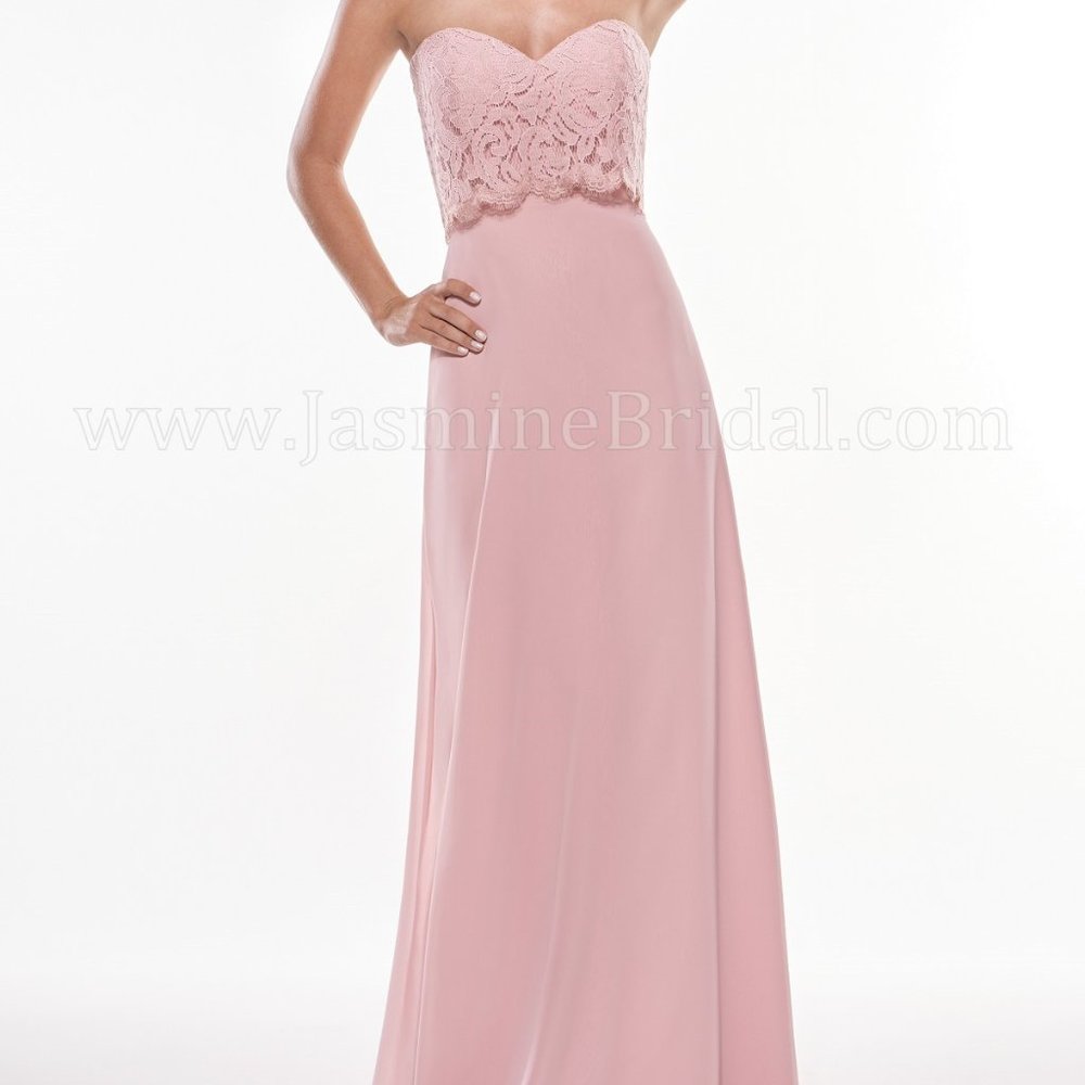 SIZE 10 Jasmine  (ROSE) Sweetheart Strapless Lace & Georgette Formal Dress
